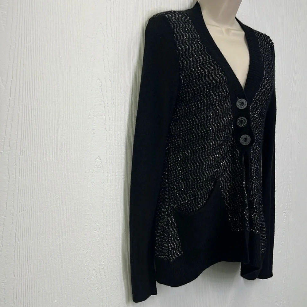 Free People - Willow Caroline Metallic Wool Angora Knot Cardigan Size XS